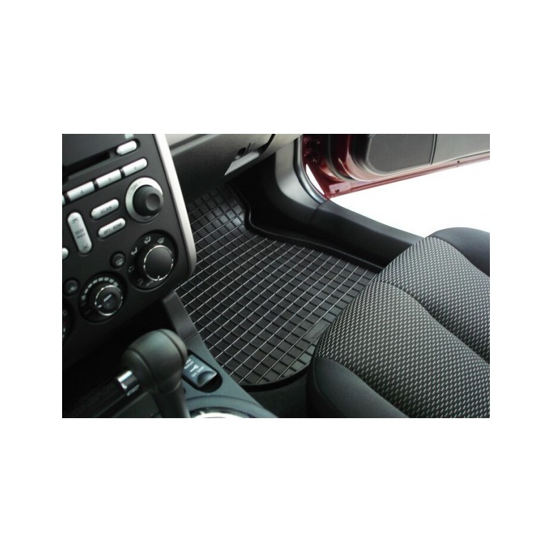 Universal Auto Gummimatten Randwaben schwarz vorn 53x41 cm, Anti Slip,  rutschhemmende Spikes, Auto Fußmatten, Schutzmatten